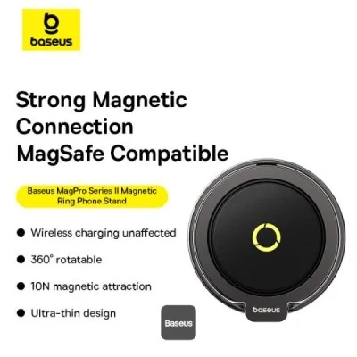 Baseus Magpro Series Ii Magnetic Ring Phone Stand Cosmic Black